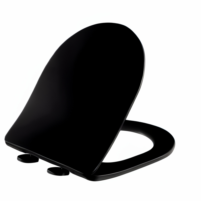 Capac WC cu închidere lentă LUNA/LUXA Negru, 42x36 cm [4]