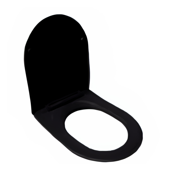 Capac WC cu închidere lentă LUNA/LUXA Negru, 42x36 cm [6]