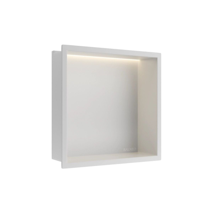 Raft încastrat Balneo Wall-Box One, 30x30x10 cm, Alb cu LED [2]
