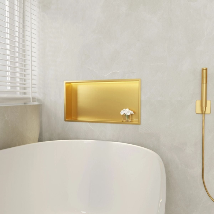 Raft încastrat Balneo Wall-Box One, 60x30x10 cm, Auriu cu LED [4]