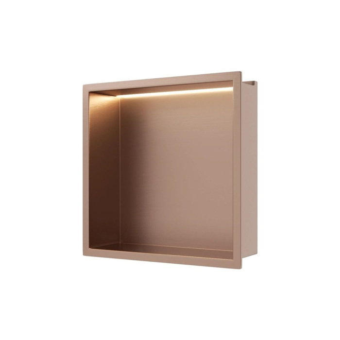 Raft încastrat Balneo Wall-Box One, 30x30x10 cm, Cupru cu LED [2]