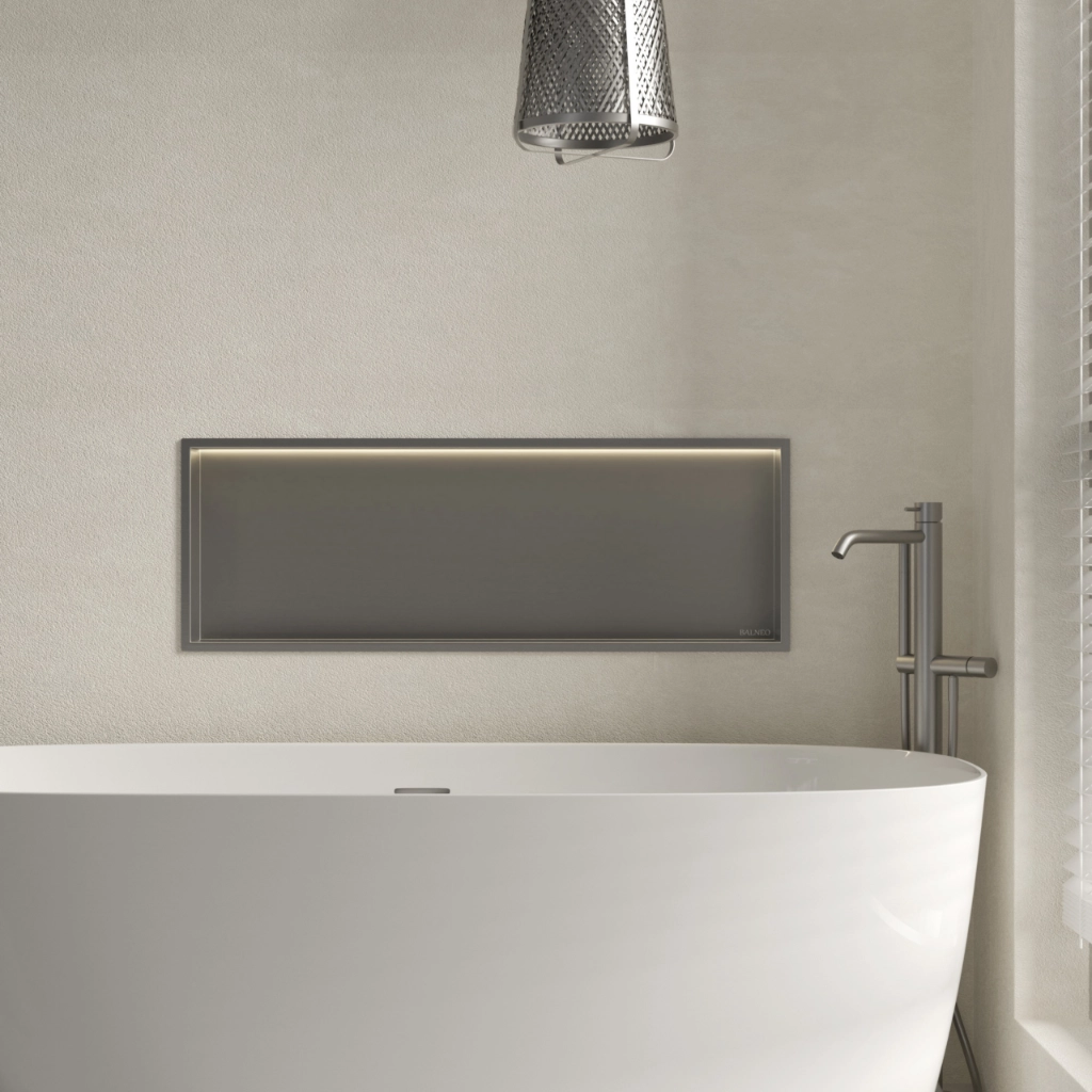 Raft încastrat Balneo Wall-Box One, 90x30x10 cm, Grafit cu LED [3]