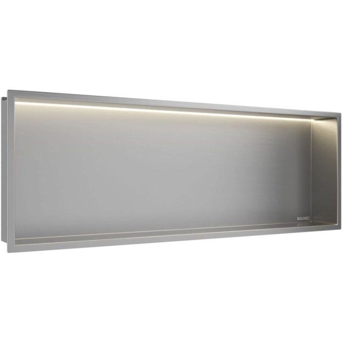 Raft incastrat Balneo Wall-Box One, nisa de dus, Inox, cu LED, 90x30x10 cm [3]