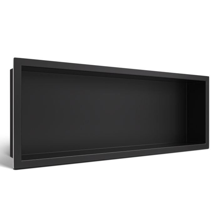 Raft incastrat Balneo Wall-Box, nisa de dus, negru periat, 60x20x10 cm [4]