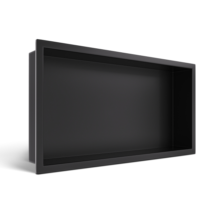 Raft incastrat Balneo Wall-Box, nisa de dus, negru periat, 60x30x7 cm [2]