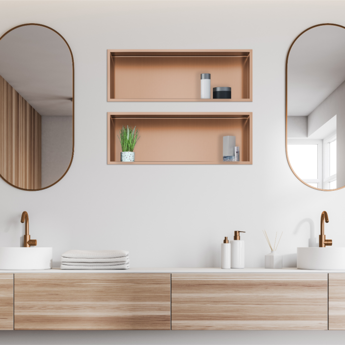 Raft incastrat Balneo Wall-Box, nisa de dus, cupru periat, 60x20x10 cm [2]