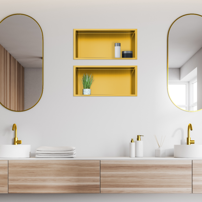 Raft incastrat Balneo Wall-Box, nisa de dus, auriu periat, 45x20x10 cm [2]