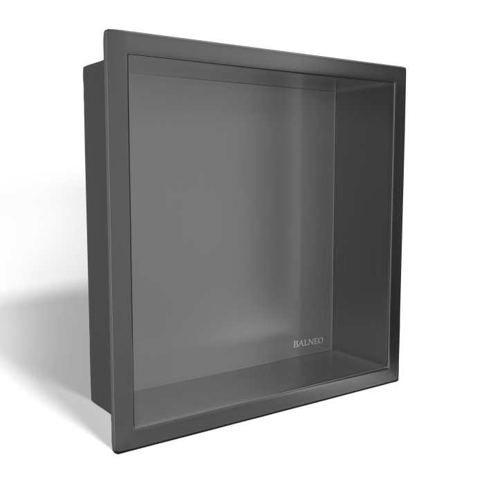 Raft incastrat patrat Balneo Wall-Box One, nisa de dus, Gun Metal periat, 30x30x10 cm [2]