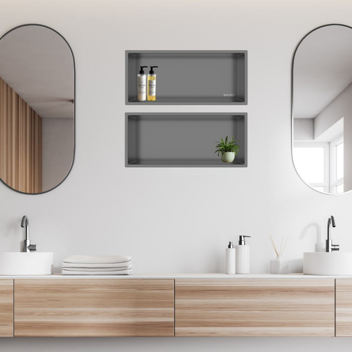 Raft incastrat Balneo Wall-Box One, nisa de dus, Gun Metal periat, 45x20x10 cm [4]