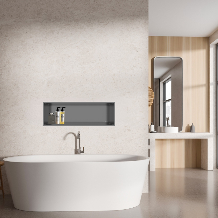 Raft incastrat Balneo Wall-Box One, nisa de dus, Gun Metal periat, 60x20x10 cm [4]