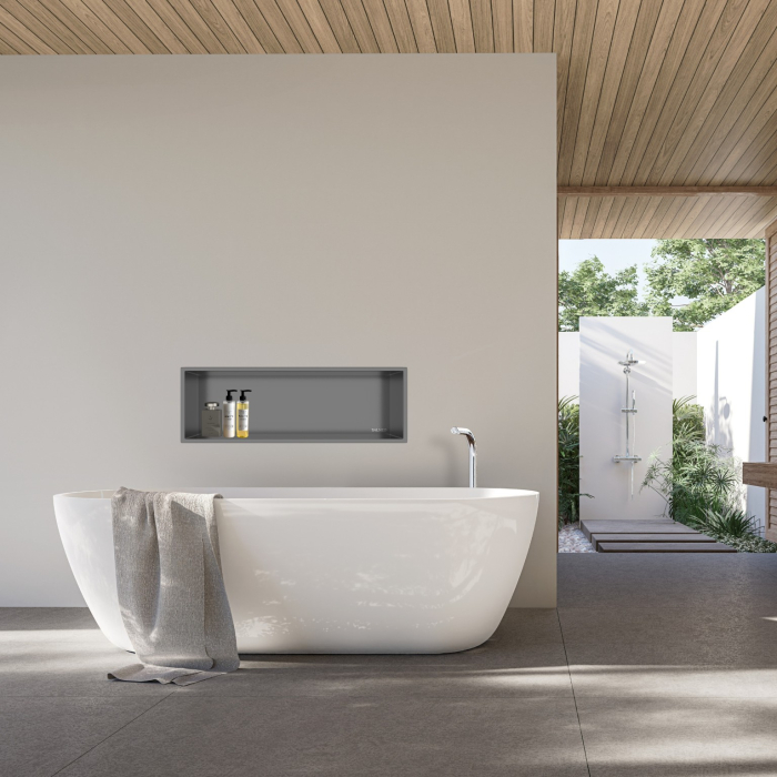 Raft incastrat Balneo Wall-Box One, nisa de dus, Gun Metal periat, 60x20x10 cm [3]