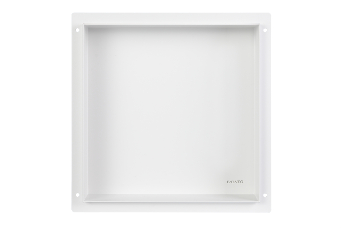 Raft incastrat patrat Balneo Wall-Box, nisa de dus, alb periat, fara rama, 30x30x10 cm [2]