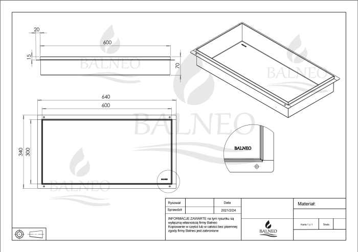 Raft incastrat Balneo Wall-Box, nisa de dus, inox periat, fara rama, 60x30x7 cm [3]