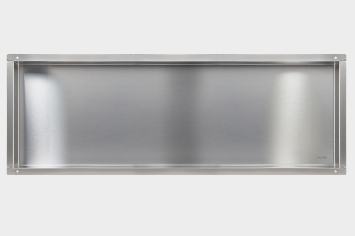 Raft incastrat Balneo Wall-Box, nisa de dus, inox periat, fara rama, 90x30x7 cm [2]