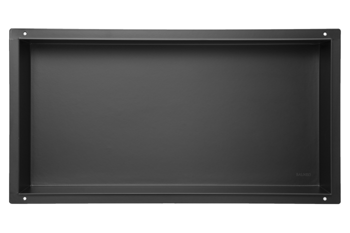 Raft incastrat Balneo Wall-Box, nisa de dus, negru periat, fara rama, 60x30x7 cm [2]