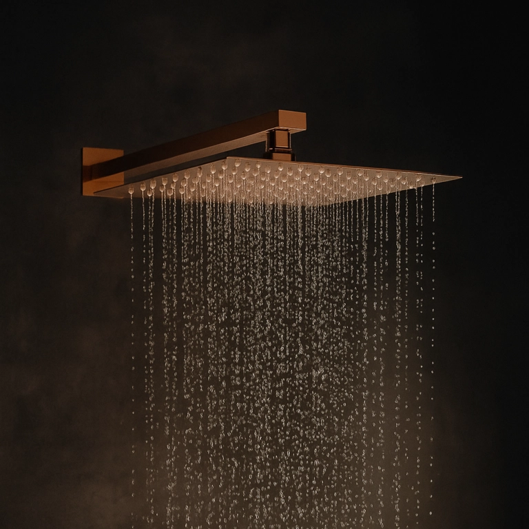 Pălărie de duș tip ploaie Balneo CASCADE, pătrată, 25 cm, cupru [3]