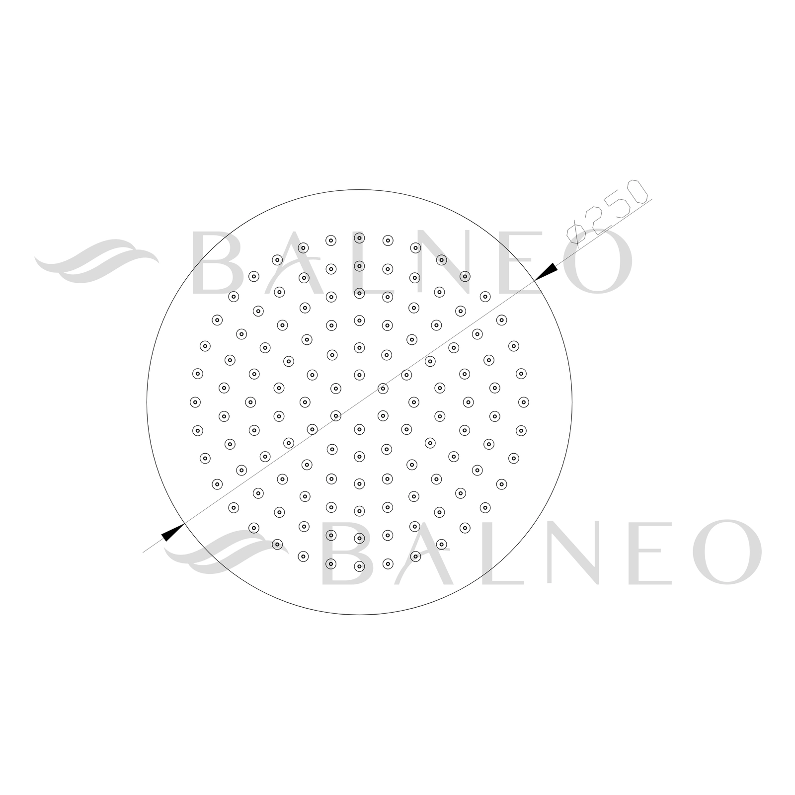 Pălărie de duș tip ploaie Balneo CASCADE, rotundă, 25 cm, cupru [4]
