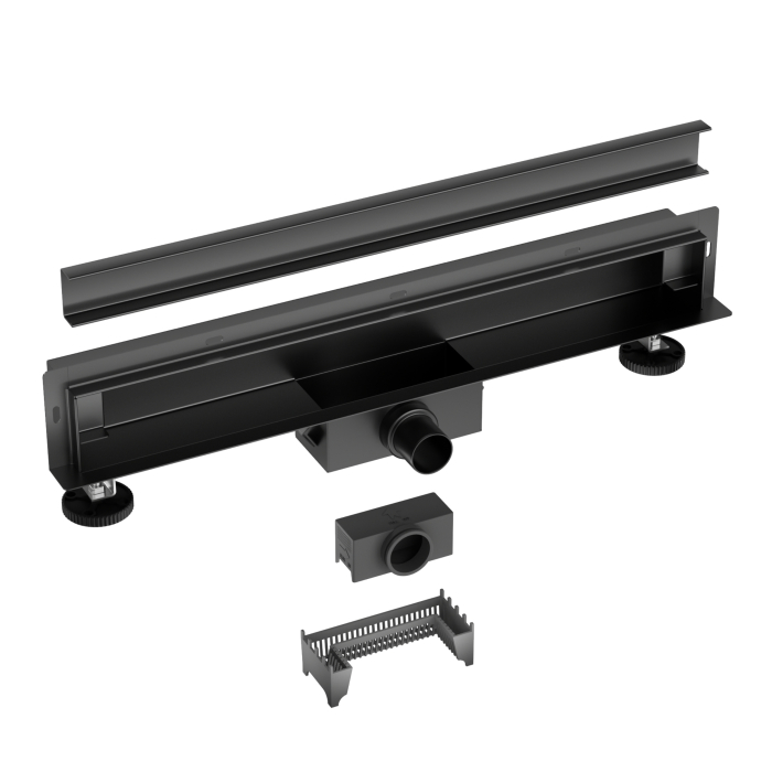 Rigolă de duș încastrată în perete, faianțabilă, Balneo W-Drain NEXT Negru, 100 cm [2]