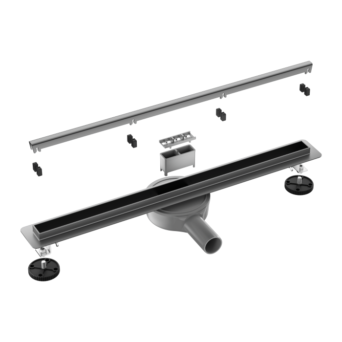 Rigolă de duș faianțabilă îngustă Balneo Slim & Low ProLine Grafit (Gun Metal), 60 cm [6]