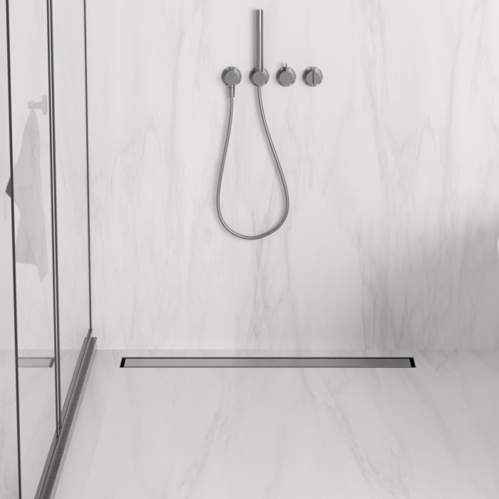 Rigolă de duș liniară faianțabilă, reversibilă, Balneo Duplex NEXT Grafit (Gun Metal), 100 cm [2]