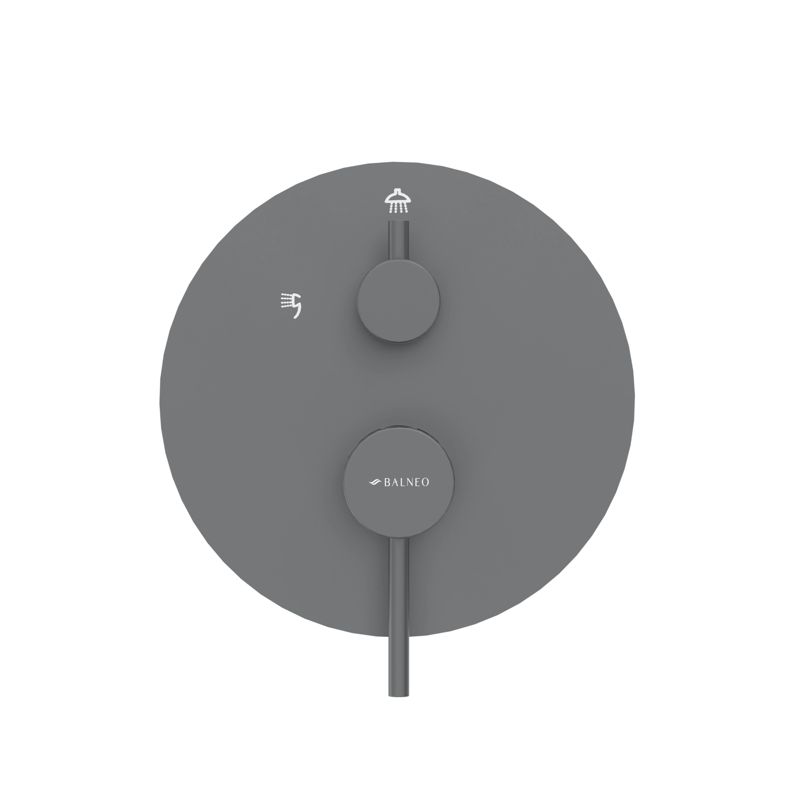 Sistem de duș încastrat, rotund, Balneo Cascade, cu cartuș ceramic și perlator, Gun metal [4]