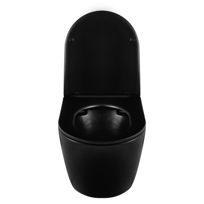 Vas WC suspendat Balneo LUXA Negru, cu capac soft-close, fara margine [4]