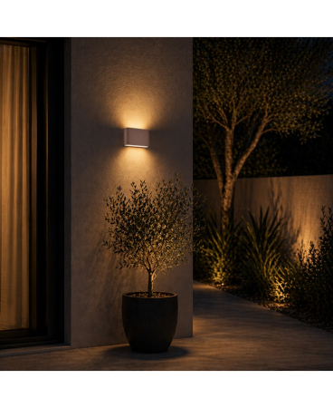 Iluminat exterior - Aplică de exterior, 2 x 6W, 3000K, din aluminiu, grafit, Zambelis Lights E239