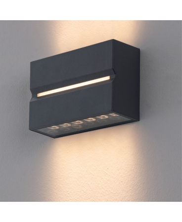 Aplice exterior - Aplică de exterior LED, 15W, 3000K, din aluminiu, grafit, Zambelis Lights E272