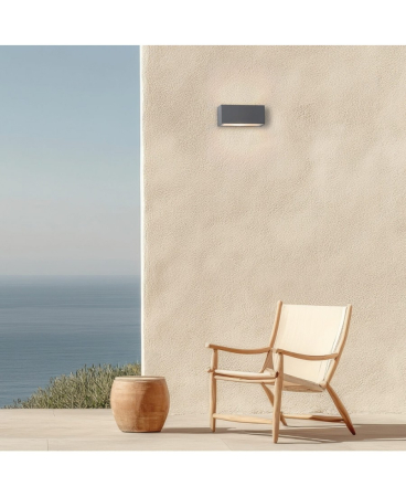 Aplice exterior - Aplică de exterior LED, 2 x 13,5W, 3000K, din aluminiu, gri închis, Zambelis Lights E261