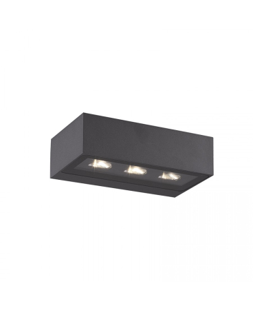 Iluminat exterior - Aplică de exterior LED, 3 x 4,5W, 3000K, grafit, IP54, Zambelis Lights E518