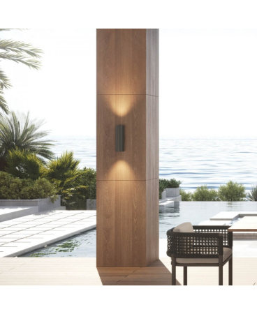 Iluminat exterior - Aplică de exterior, max. 15W, 2 x GU10, din aluminiu, grafit, Zambelis Lights E122