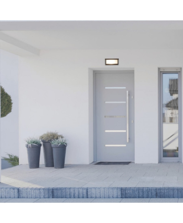 Iluminat exterior - Aplică de exterior, max. 18W, E27, din aluminiu, grafit, Zambelis Lights E128