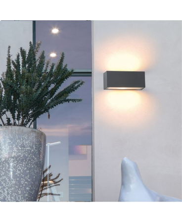 Iluminat exterior - Aplică de exterior, max. 18W, E27, din aluminiu, grafit, Zambelis Lights E146