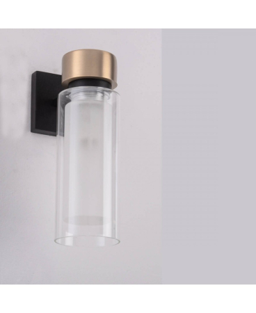 Aplice interior - Aplică de perete, 8W, E14, din alamă, negru, alamă antichizată, IP44, Zambelis Lights 22135