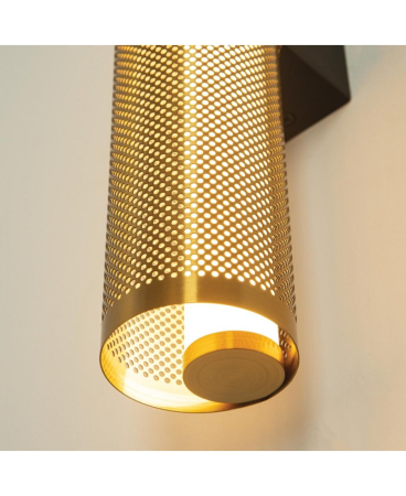 Aplice interior - Aplică de perete LED, 11W, 3000K, din acril, oțel inoxidabil, alamă, oțel, negru, alamă, Zambelis Lights 23041