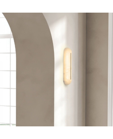 Aplice interior - Aplică de perete LED, 14W, 3000K, din alabastru, alamă, alamă, Zambelis Lights 2546