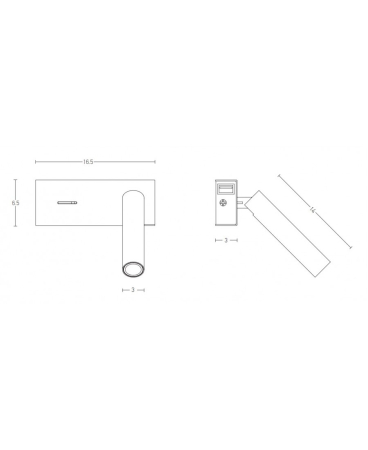 Aplice interior - Aplică de perete LED, 3W, din metal, alb, Zambelis Lights H74