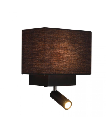 Iluminat decorativ - Aplică de perete LED, 3W + max. 40W, din metal, negru, Zambelis Lights H59