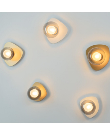 Aplice interior - Aplică de perete LED, 4W, din sticlă, auriu, fumuriu, Zambelis Lights 2578