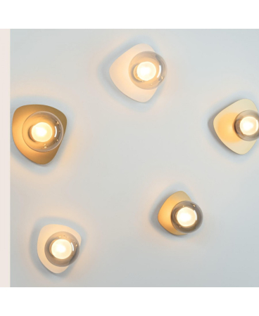 Aplice interior - Aplică de perete LED, 4W, din sticlă, auriu, fumuriu, Zambelis Lights 2580
