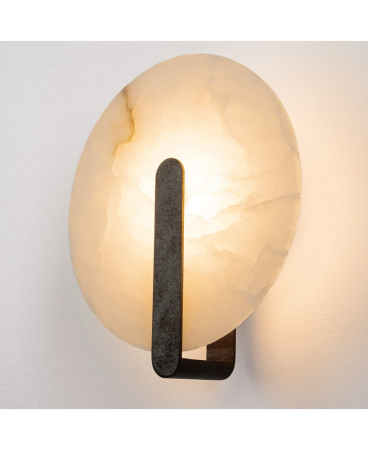 Aplice interior - Aplică de perete LED, 5W, 3000K, din alabastru, ruginie, Zambelis Lights 2553