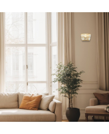 Aplice interior - Aplică de perete, max. 5W, G9, din metal, cristal, alamă, alamă antichizată, Zambelis Lights 23050