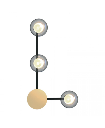 Aplice interior - Aplică de perete, max. 7W, 3 x G9, din sticlă, auriu, fumuriu, negru nisipiu, Zambelis Lights 25414