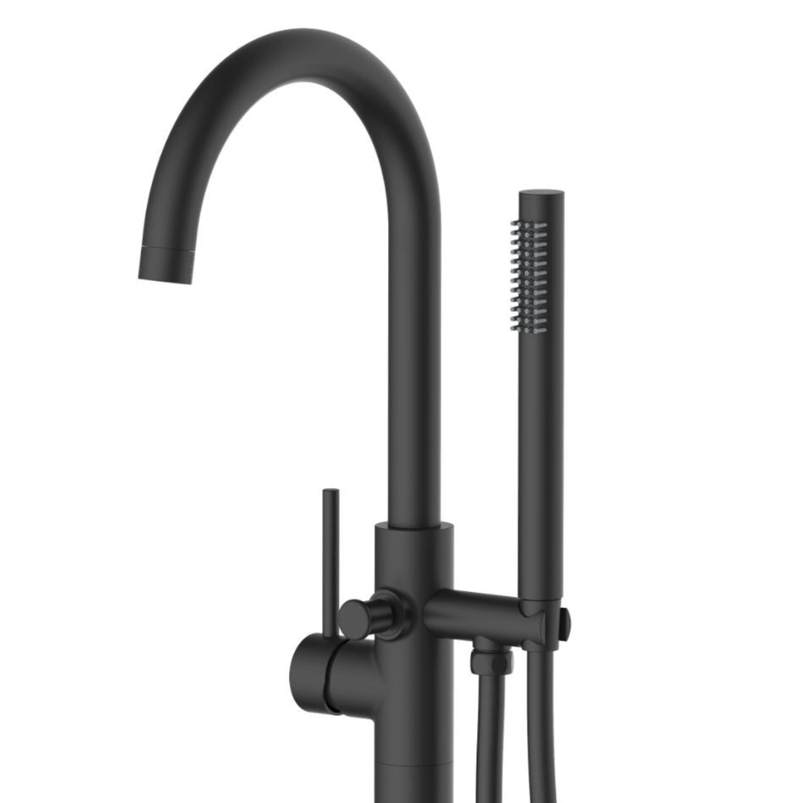 Baterie cadă freestanding, cu coloană, Balneo CASCADE,  113x20.3 cm, negru [2]