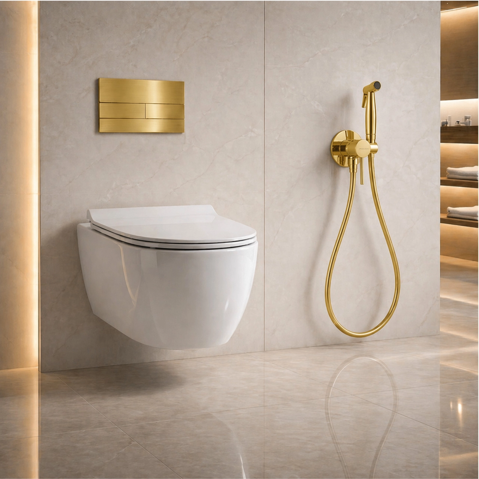 Baterie pentru  bideu încastrată  Balneo CASCADE auriu [3]