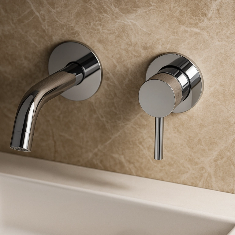 Baterie lavoar compactă, încastrată, Balneo CASCADE, monocomandă, Crom [1]