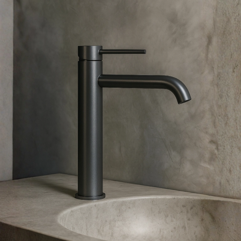 Baterie lavoar înaltă Balneo CASCADE, monocomanda, 28.2x15.4 cm, Gun Metal [1]
