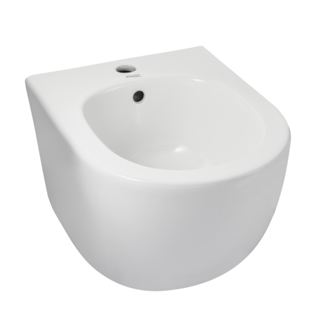 Vase WC - Bideu suspendat Balneo ASOX Alb, cu capac soft-close, fara margine