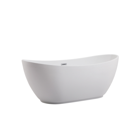Cazi baie - Cadă freestanding PARMA alb cu preaplin crom