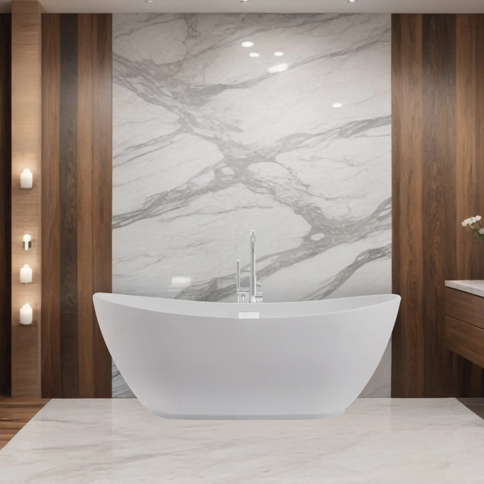 Cadă freestanding PARMA alb cu preaplin și dop alb, 170x72 cm, din acril [1]